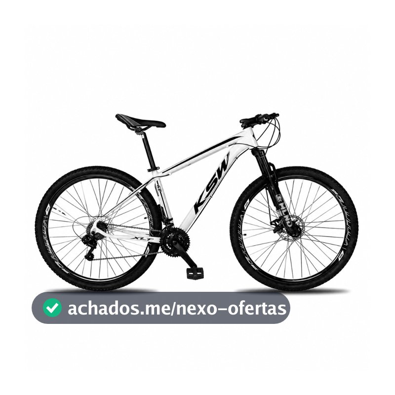 BICICLETA ARO 29 KSW XLT 21 MARCHAS SHIMANO FREIOS A DISCO QUADRO 17 BRANCA