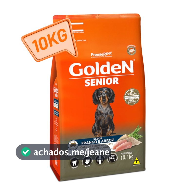 Ração Golden Mini Bits para Cães Sênior – Sabor Frango e Arroz – 10kg