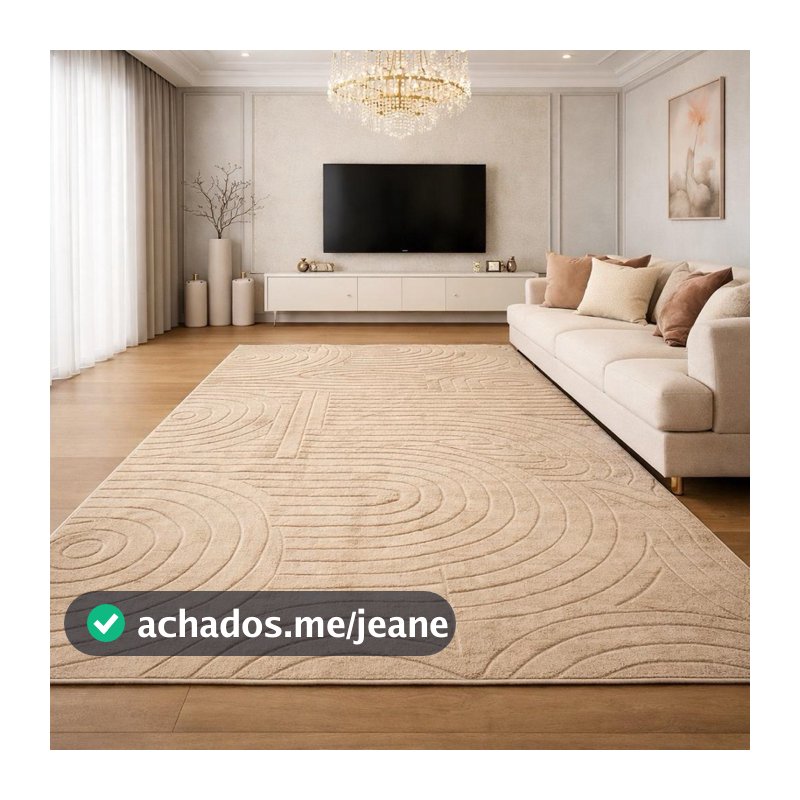 Tapete 3,00x2,00 Geométrico Alto-Relevo Premium Antiderrapante Sala Quarto