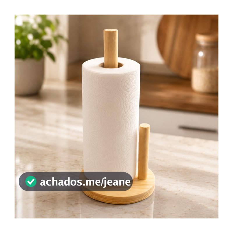 Porta Papel Toalha Madeira Suporte para Rolo de Papel Cozinha Bancada Organizador Decoração