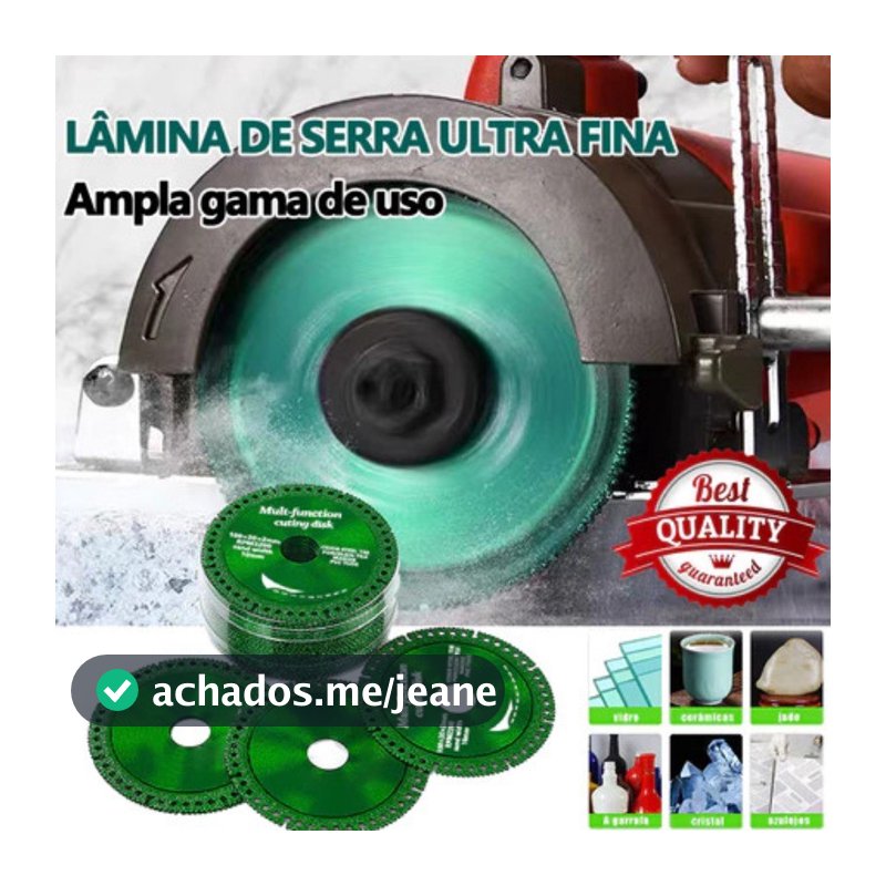 【Kit 5】6 Em 1 Disco De Corte Com Diamante Lâmina De Serra Multifuncional 100mm Ultra Fino Para Azulejo Cerâmico PVC