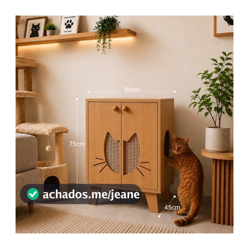 Banheiro Oculto para Gatos - Armário Para Caixa de Areia - Design Decorativo e Elegante