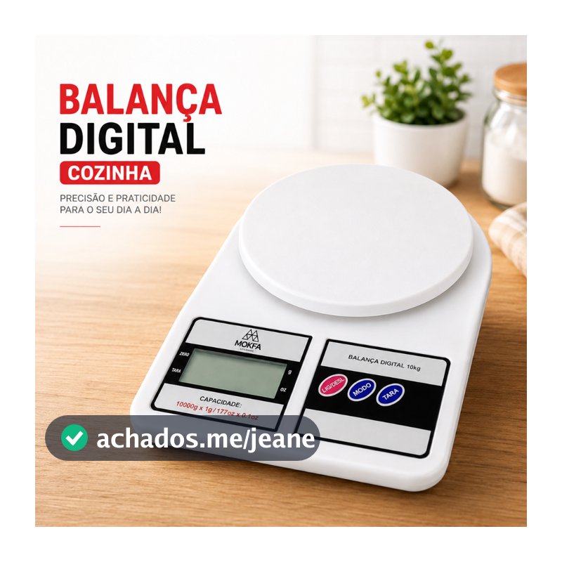 Balança Digital Precisão Eletrônica 10kg Branca Multifuncional Culinária Fitness Viagem Cozinha Mesa