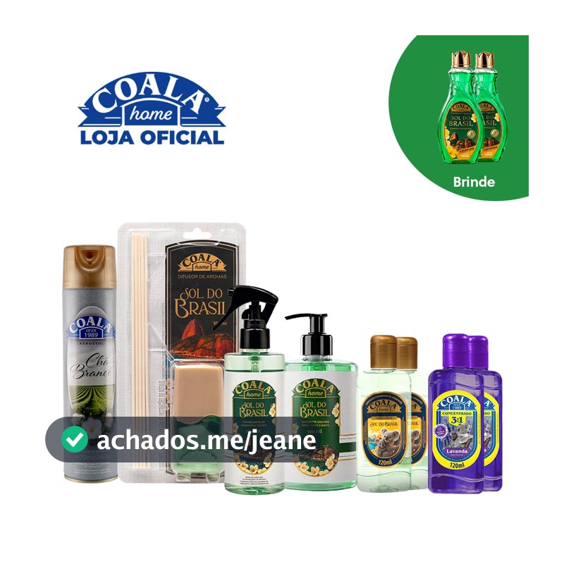 Kit Coala Inovação Perfumada Sol do Brasil Brinde 2 Limpadores Perfumados Coala 500ml