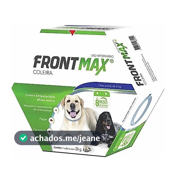 Frontmax 70cm Acima de 4Kg - Coleira Antipulgas, Carrapatos e Leishmaniose P/ Cães