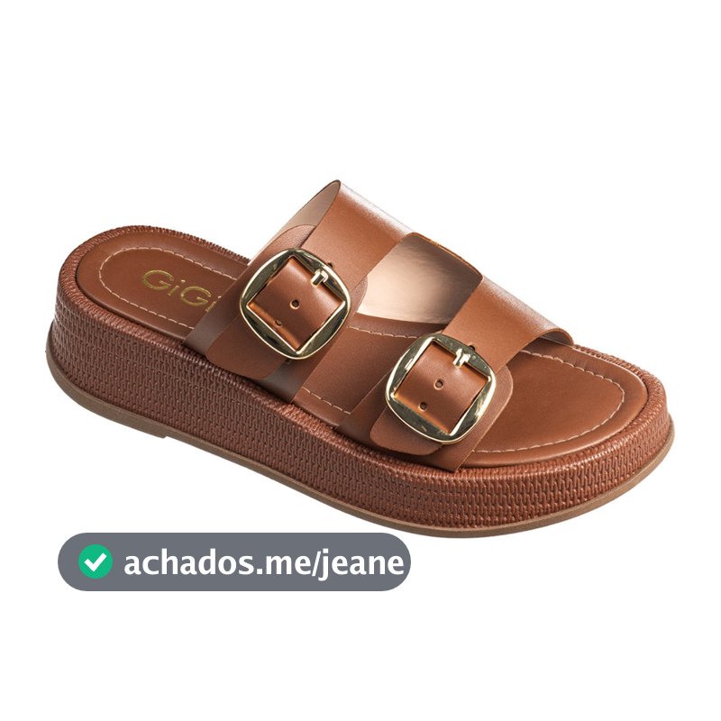 Sandália Feminina Papete Anabela Flatform Casual Fivelas Laterais Sola Tressê Confortável GiGiL