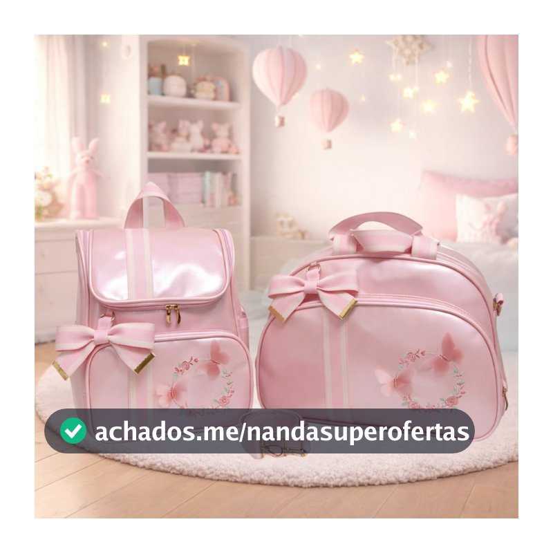 Bolsa Maternidade Grande Rosa 3D Impermeável  Mochila Bebê Luxo Enxoval