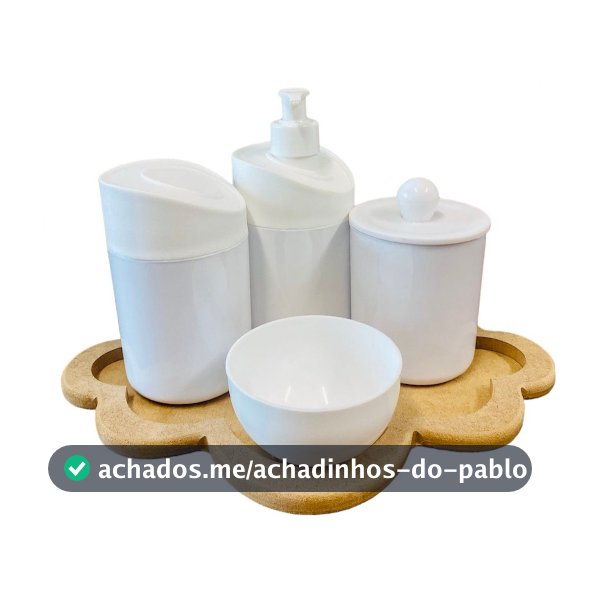 Kit Higiene Bebê SEM PERSONALIZAÇÃO c/Bandeja Nuvem Crua
