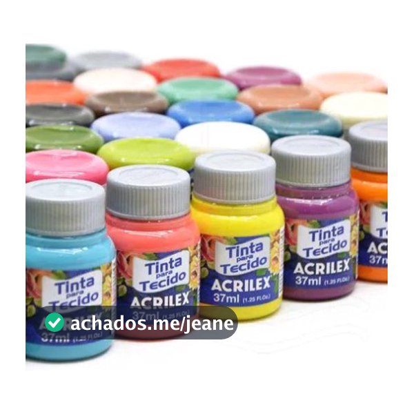 Tinta para Tecido Acrilex 37ml - Cores Avulsas e Kits Temáticos - Alta Cobertura e Resistência