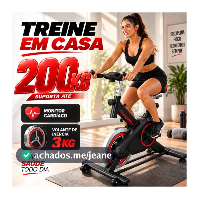 Bicicleta Spinning Ergométrica Profissional Versão Atualizada Com Monitor Suporta até 200kg