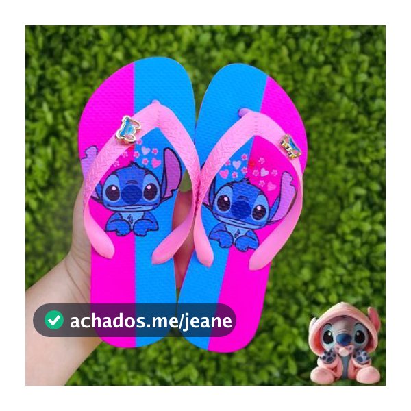 Chinelo Infantil Menina Minnie Margarida Stitch Mumu Magali Turma da Monica - Sandália de Dedo - ENVIO IMEDIATO