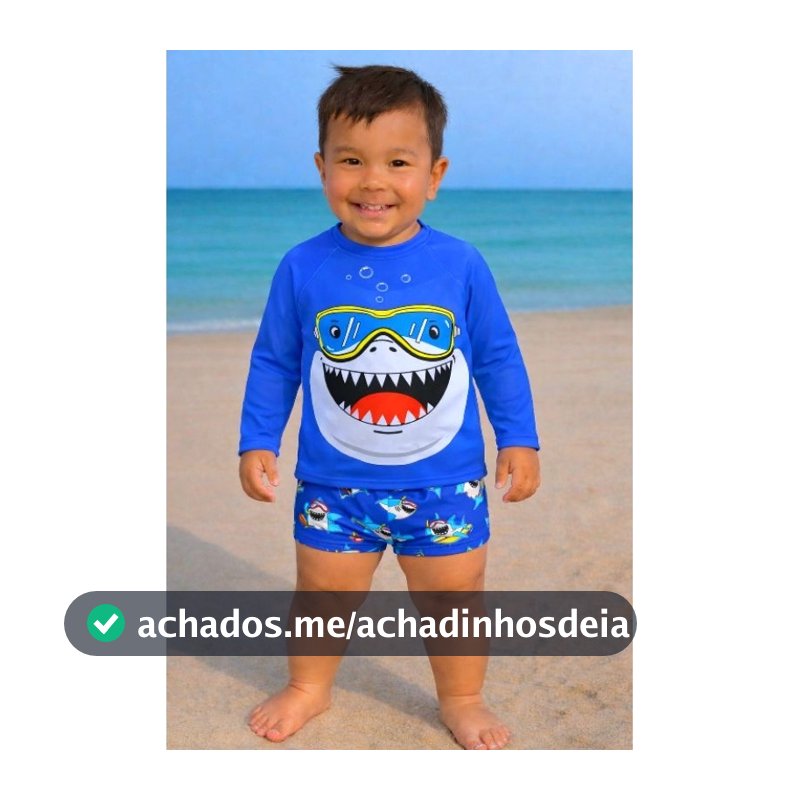 Conjunto Camisa Sunga Proteção Solar Uv FPU50+ Infantil Menino Natação Praia