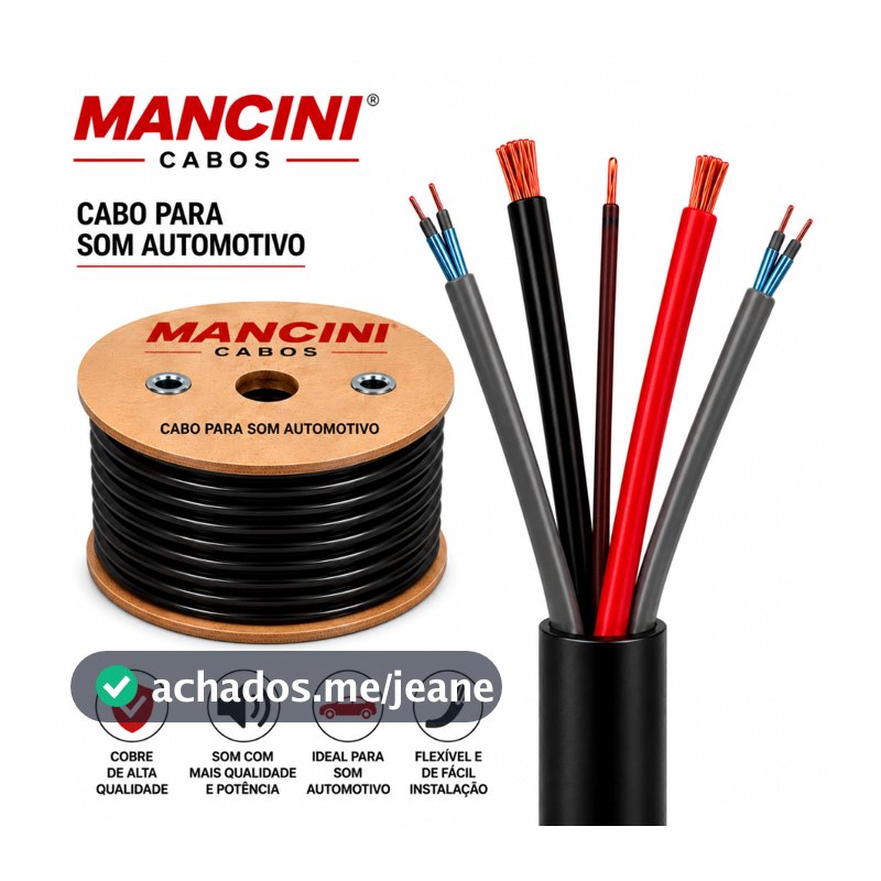 Multicabo Mancini 5 Vias Para Rack Móvel Som Automotivo