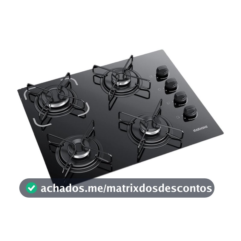 Fogão Cooktop 4 Bocas Bivolt Itatiaia Essencial Preto