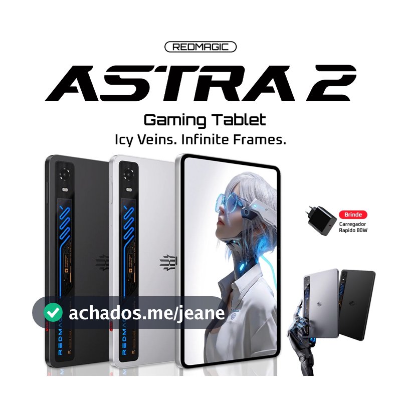 REDMAGIC Astra 2 Gaming Tablet Mini 9.06'' OLED 8300mAh 8 Elite Gen 5,  Refrigeração líquida, 12/16GB+256/512GB