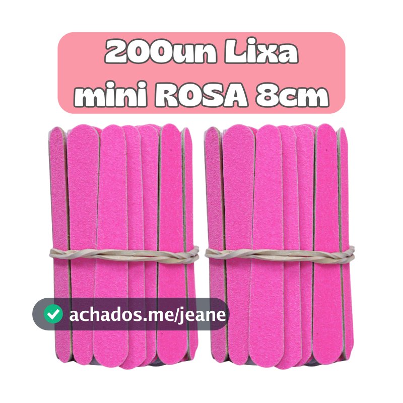 Mini Lixa ROSA 8cm Descartável para Manicure Pedicure Estética Salão de Beleza Spá
