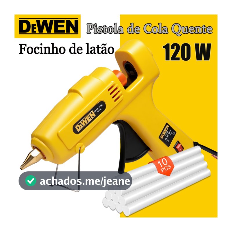 Pistola de Cola Quente Profissional Não Pinga 120W+10 Bastões Para Artesanato Com Secagem Rápida Para Seu DIY