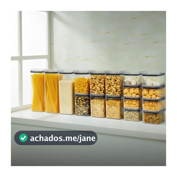 Kit 17 Potes Herméticos Acrílico Potes Para Armazenamento de Alimentos