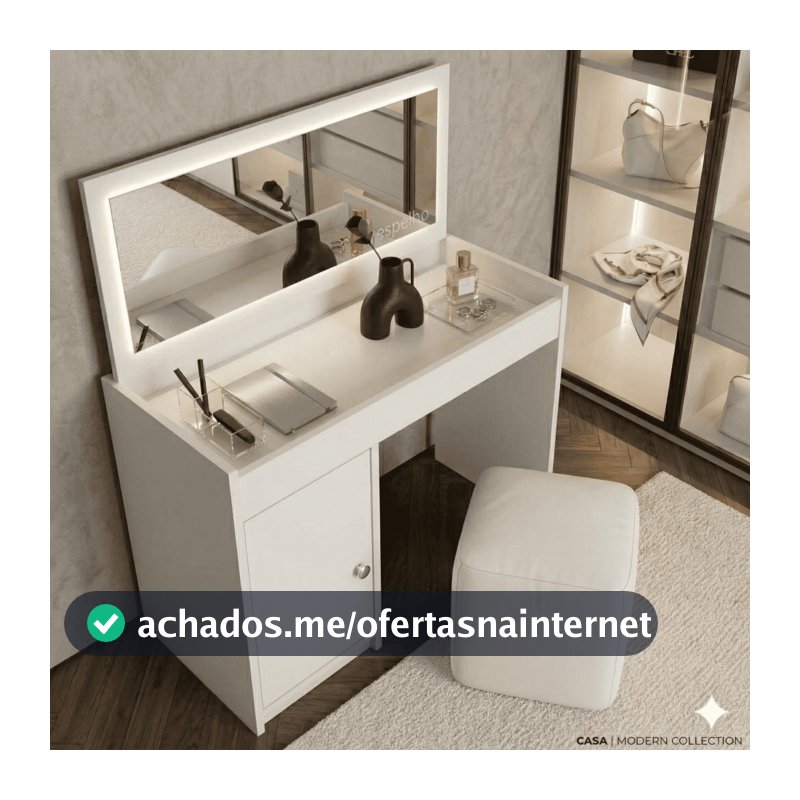 QUEIMA DE ESTOQUE!!! Penteadeira Compacta com Espelho Interno Anne - Cores