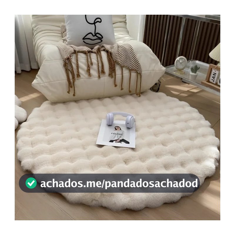 Tapete De Pele De Coelho Falso Redondo Para Quarto Sala De Estar Aconchegante Decoração De Casa Sofá De Piso Cama Rug