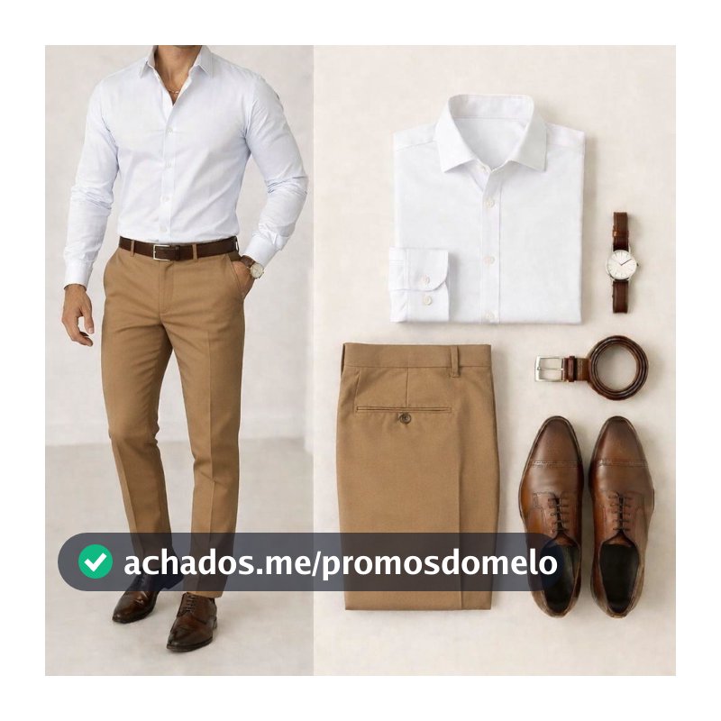 Kit Camisa Social Masculina e Calça Social Reta Tradicional Premium Tam Do 36 Ao 48
