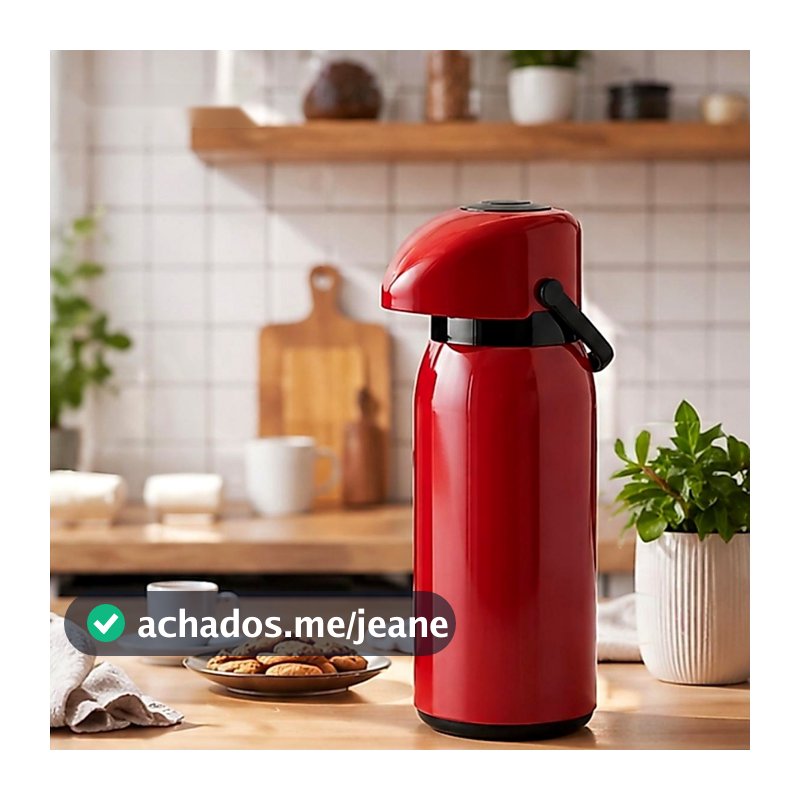Garrafa café Térmica Pressão Verona de 1,8 litroGarrafa Térmica de Pressão Verona Unitermi 1,8 Litros Ampola de Vidro Ca