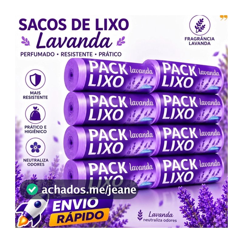 Kit Saco de lixo Perfumado lavanda Pia e Banheiro Neutraliza Odores cheiroso