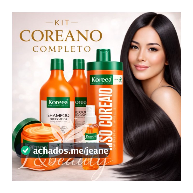 Kit Coreano Máscara De Tratamento + Shampoo E Condicionador + Óleo + Progressiva Sem Formol Liso Coreano Koreaa