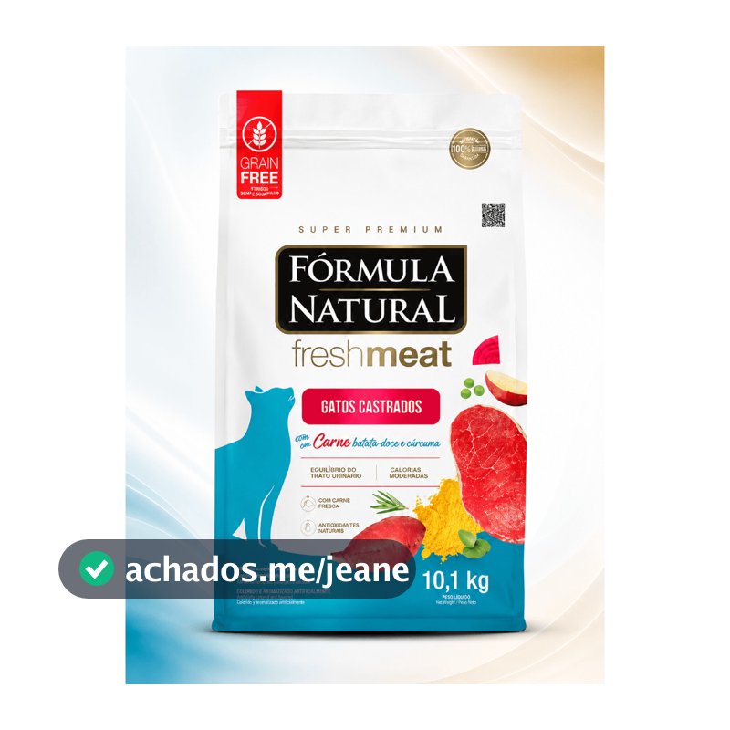 Ração Fórmula Natural Fresh Meat Gatos Castrados Carne 10,1kg Sem Grãos Calorias Moderadas Super Premium Envio Imediato