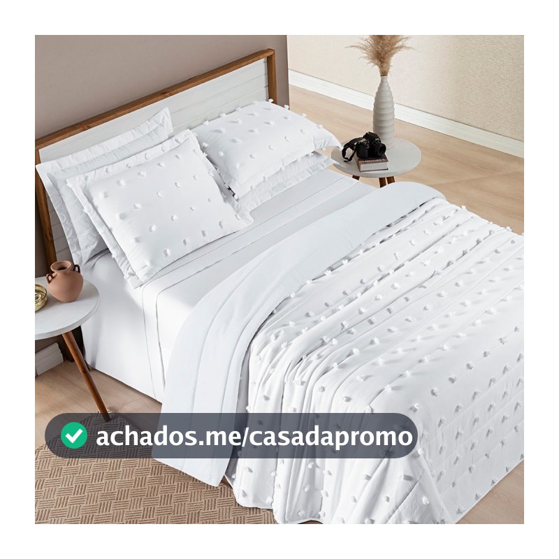 Cobre Leito Poppy Pompom Padrão-Casal/Queen/King 3 Peças 3D Dupla Face| Micropercal 300 fios Ambientale Enxovais