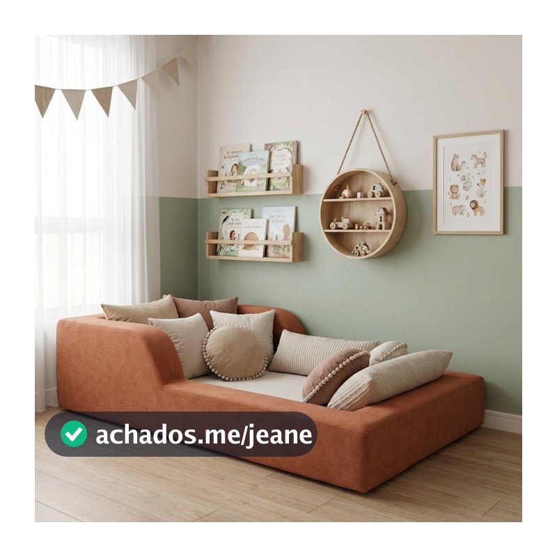 Cama Montessoriana Mini Espuma Com Colchão Na Caixa Capa Removível Lavável Antialérgico Sem Quinas