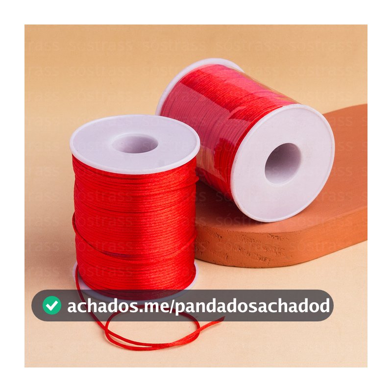 Fio de Seda Rabo de Rato 1mm Vermelho - 100 Metros