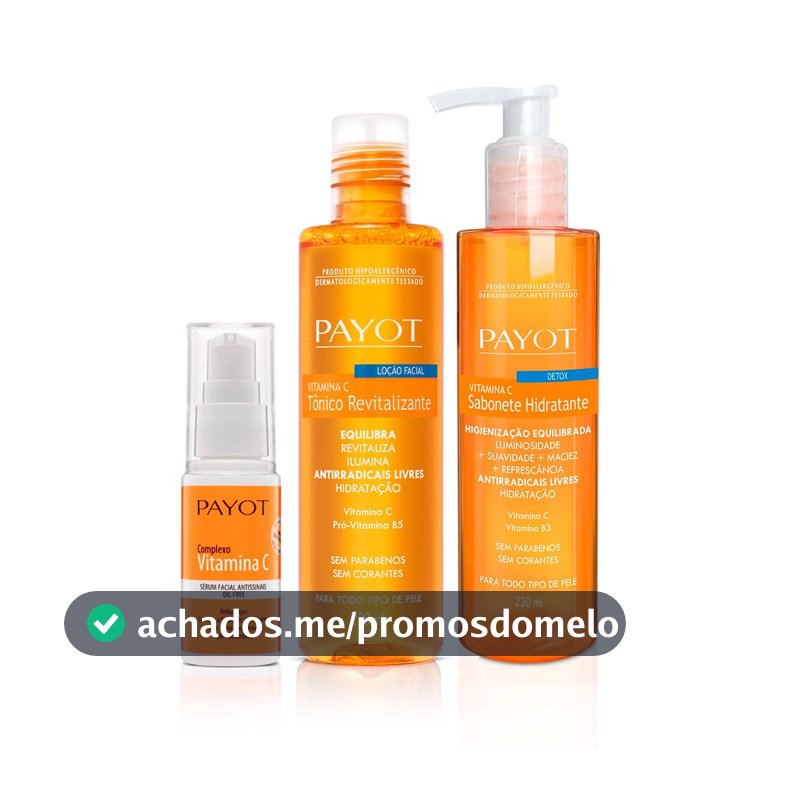 Kit Limpeza Tonificação e Tratamento Facial Vitamina C Payot