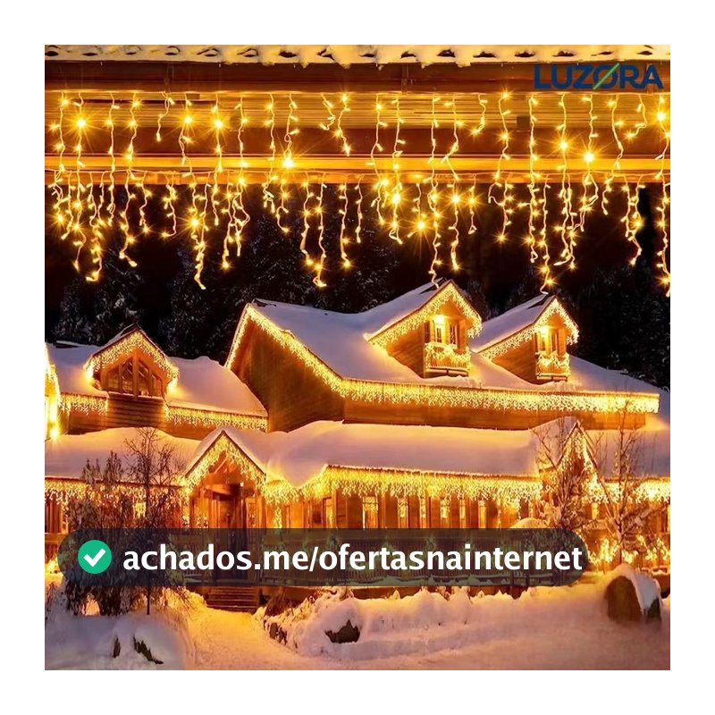 Luminária Cascata Natal Fixo ou 8 funcoes 110V ou 220V 200/400 Leds Decoração Festa Interna Externa