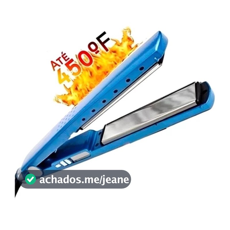 Chapinha Prancha de Cabelo Cerâmica Profissional 450° Graus Bivolt 110V/220 Volts Azul