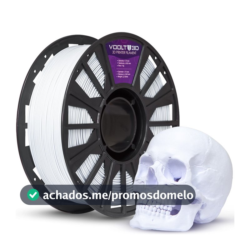 Filamento PLA Branco Velvet 1Kg 1,75mm Efeito Aveludado Para Impressora 3D FDM Voolt3D Oficial