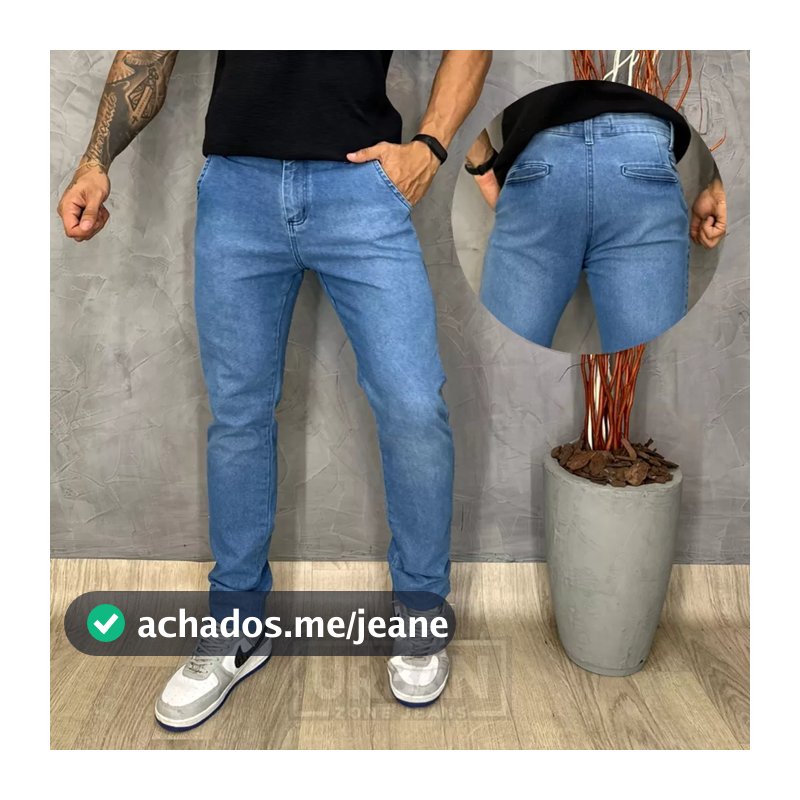 Calça Jeans Masculina Bolso Inclinado Esporte Fino Jeans Premium Slim Fit