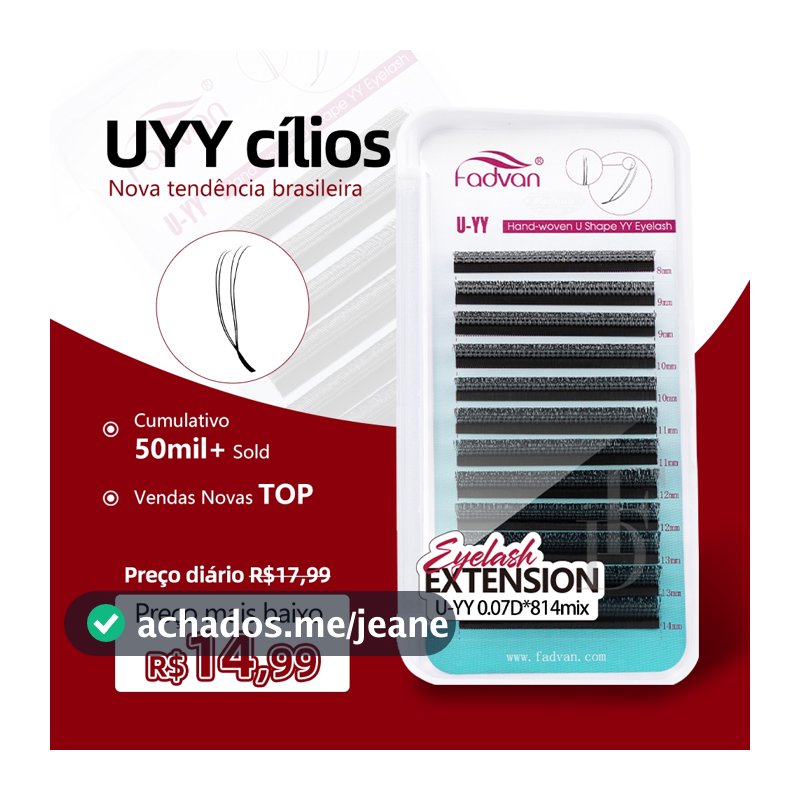 Cílios FADVAN em forma de U Forma de Cílios YY Extensão de 2D Y 3DYY Cílios de Volume Natural