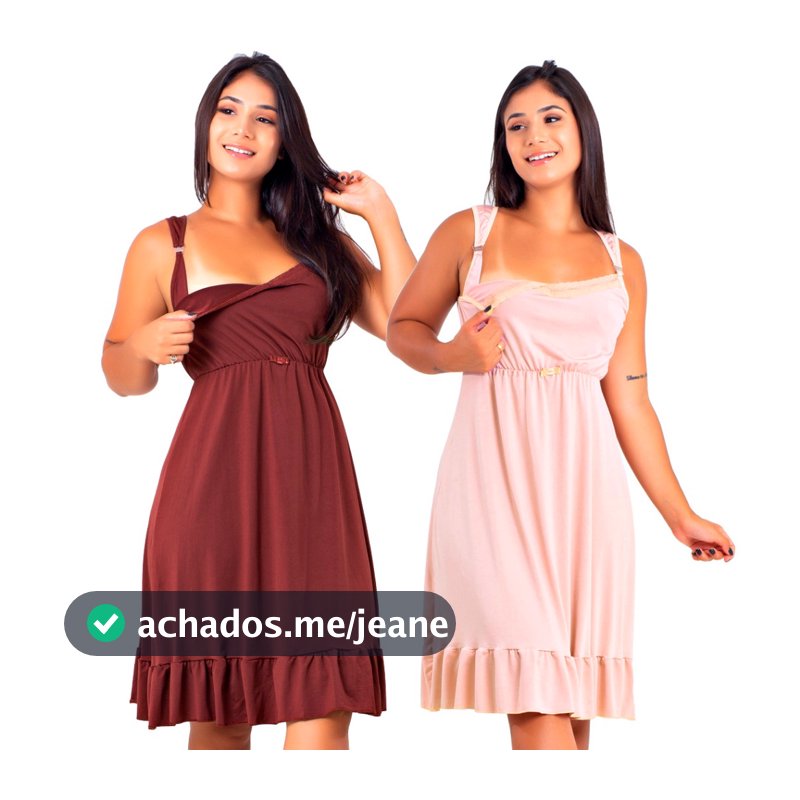 Kit 2 Camisolas de Amamentação Microfibra e Fecho Mamãe e Bebê | 184