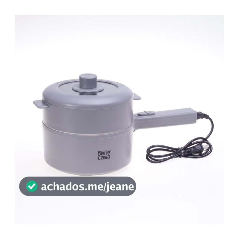 Panela Elétrica 2L Multifuncional Cerâmica Antiaderente Vapor Arroz Sopa Ovos 127V 220V