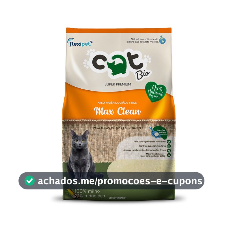 Areia Catbio Biodegradável 4 Kg - Max Clean - Grãos Finos