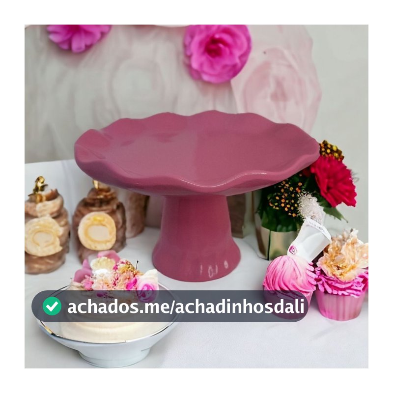 Boleira Ondulada Unitária Cerâmica Decoração Festa Aniversário Suporte Chá de bebê