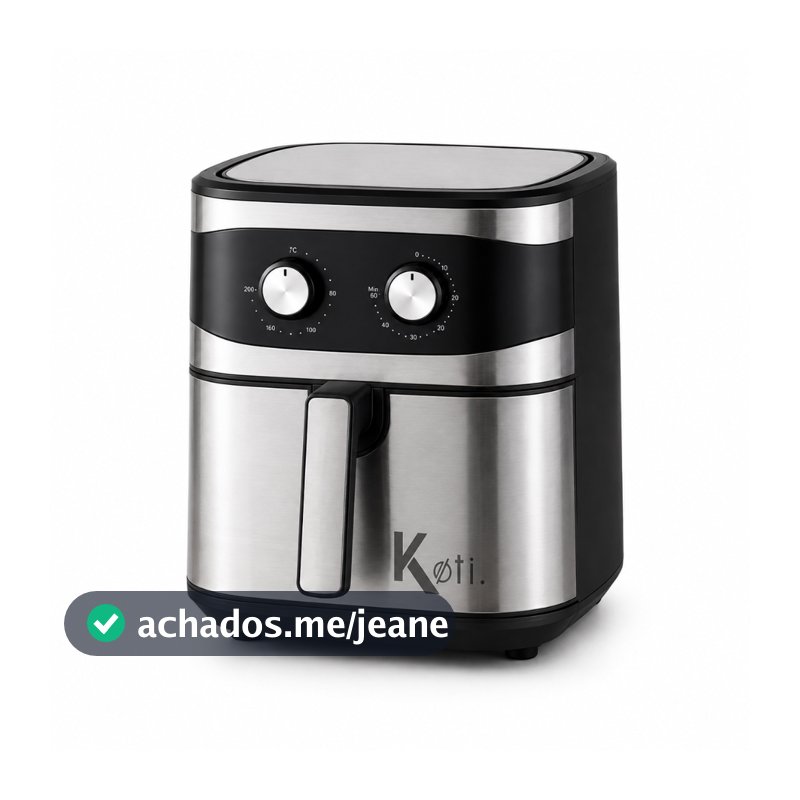 Fritadeira Air Fryer Elétrica Sem Óleo 6,5L 1500W Inox Grande Família Antiaderente