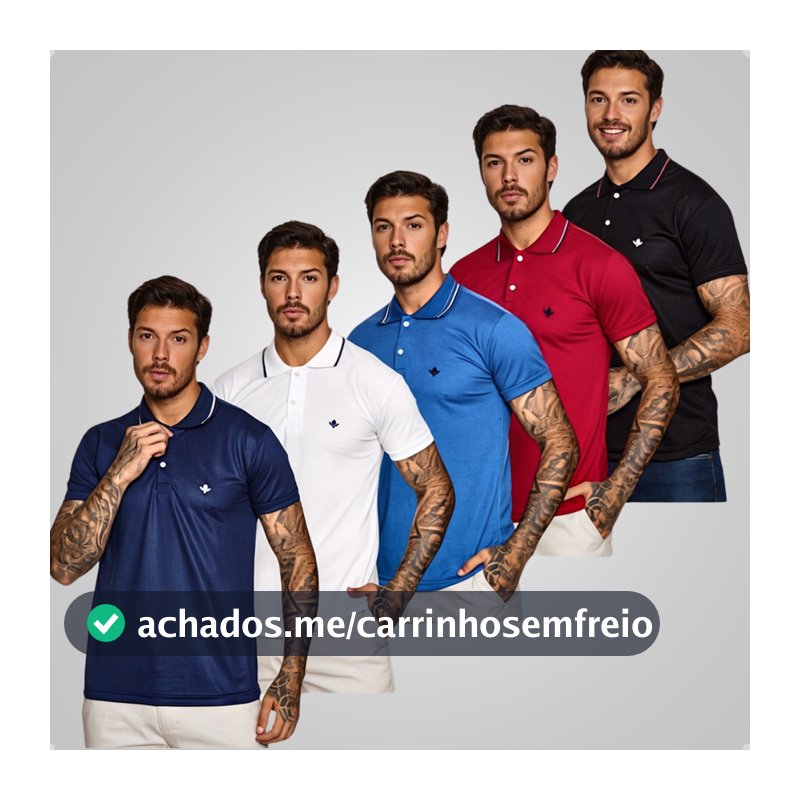 kit 5 camisa gola polo linha premium masculina moda camisa masculina dia dos pais