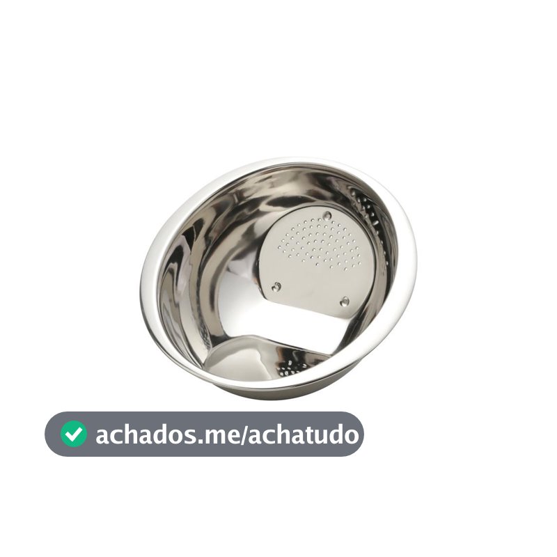 Escorredor de Arroz 25cm Aço Inox Prime Lyor para Lavar Escorrer Cozinha Utensílio Resistente Prático Uso Diário Fácil