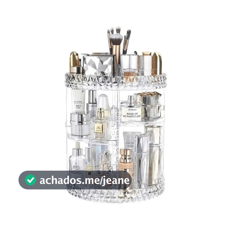 Organizador de maquiagem Giratório 360º Acrílico Suporte de Cosméticos