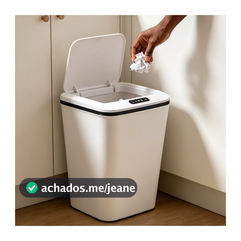 Lixeira com Sensor Automático 16L Recarregável Abertura Inteligente para Cozinha Banheiro Quarto Escritório