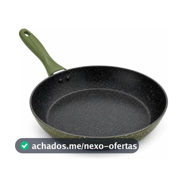 Frigideira Cerâmica Antiaderente Grande 24cm Premium Compatível Todos Fogões Gás Cooktop Indução Elétrico Vitro Cerâmico