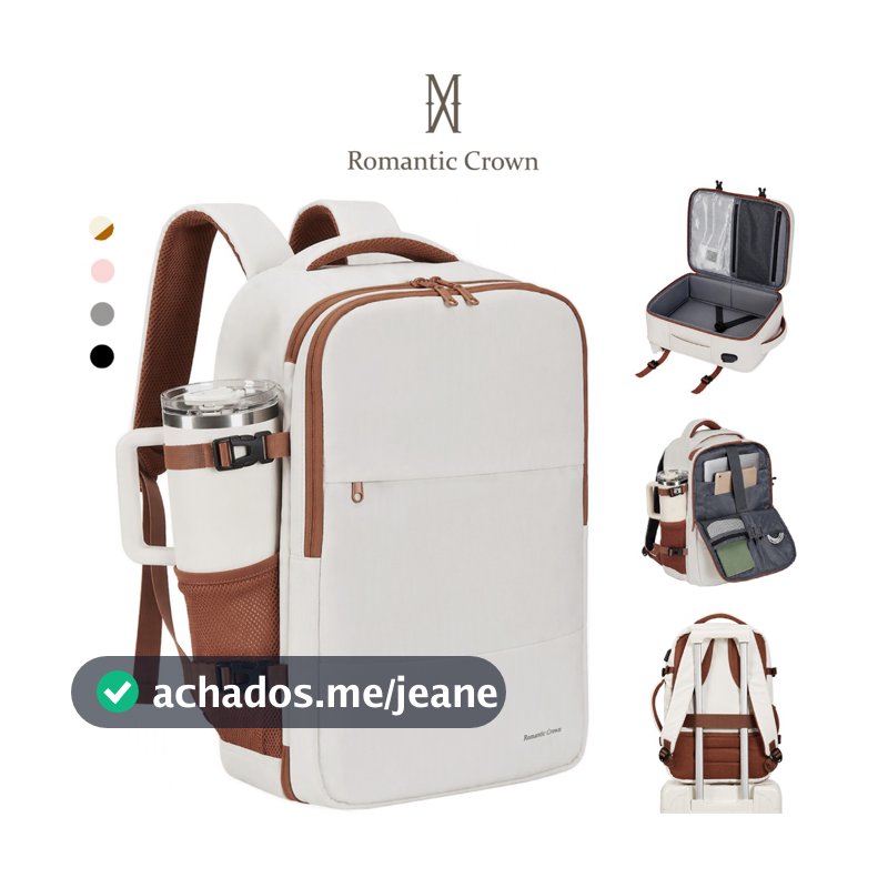 Romantic Crown Mochila Feminina Mochila Notebook 15.6 Mochila de Viagem Avião Compartimento Sapatos Bolso Impermeável