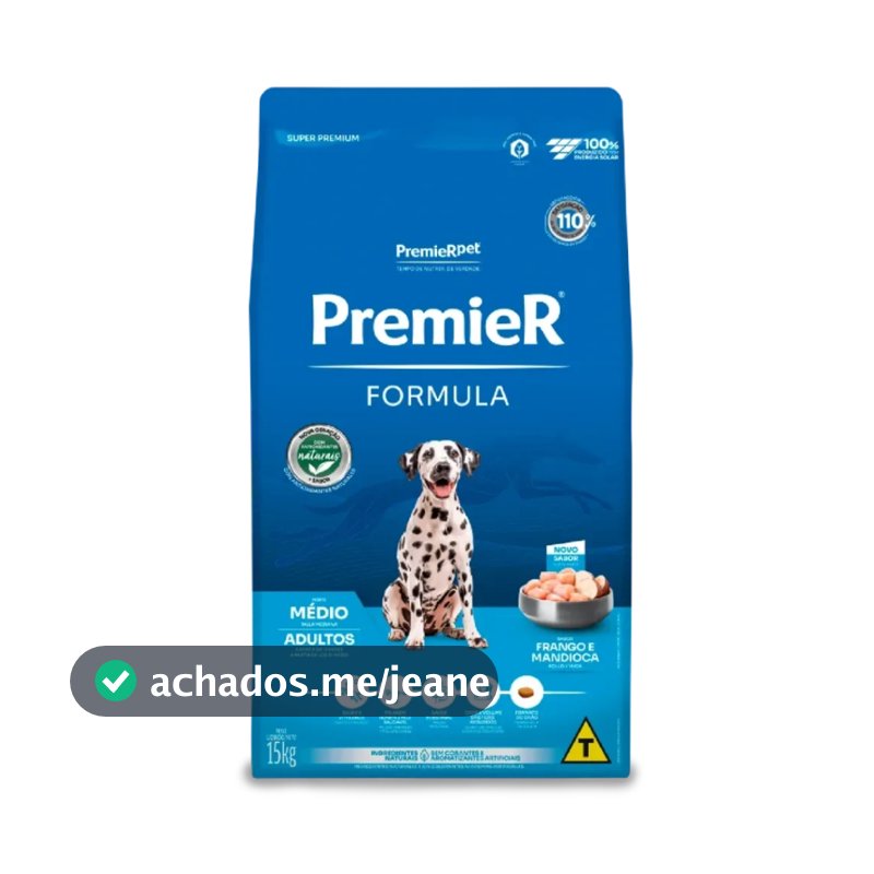 Ração Premier Formula Para Cães Adultos Raças Médias